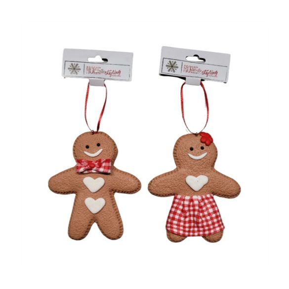 Mézeskalács poly 11,5 cm akasztós - 2 féle