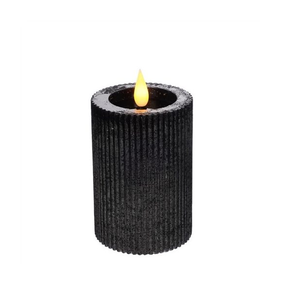 Gyertya henger LED-es 7x10cm - Fekete