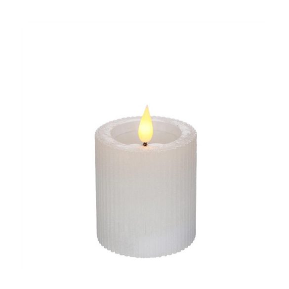 Gyertya henger LED-es 7x7,5cm - Fehér