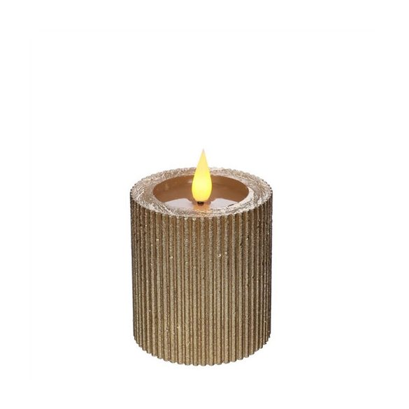 Gyertya henger LED-es 7x7,5cm - Arany