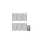 Gyertya henger LED-es 7x10cm - Fehér S/6 + távirányító