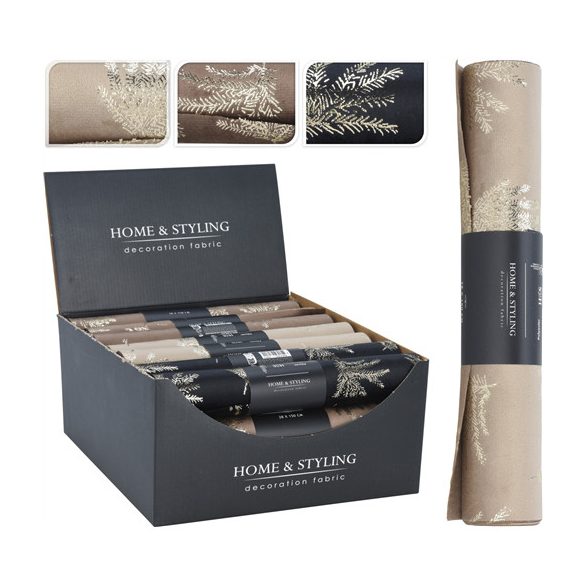 Dekoráció textil 28x150cm - Arany 3féle