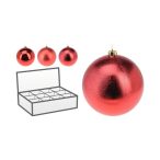 Műanyag gömb 18cm - Piros 3féle