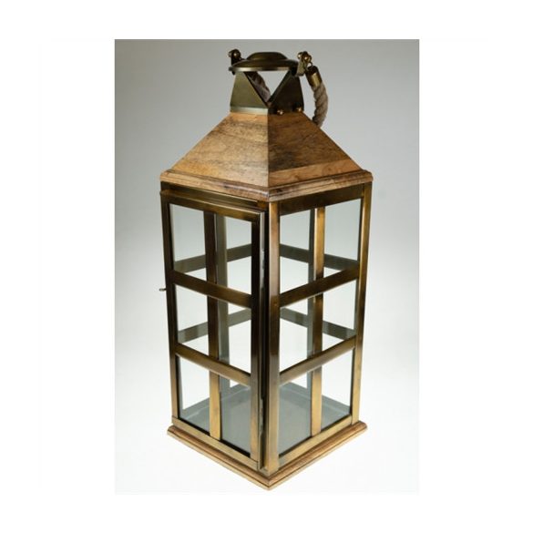 Lámpás fa/réz 68cm - Barna