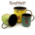 Kaspó fém 45cm sárga