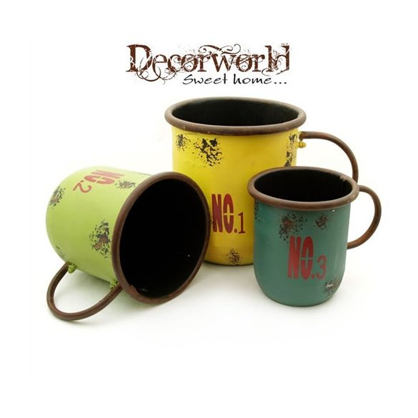 Kaspó fém 45cm sárga