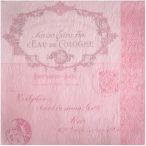   Papír Szalvéta 3 régetű - Fiorentina Lettre rózsaszín 33x33cm rózsaszín S/20db