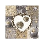   Papír Szalvéta 3 rétegű - Winter Breeze 33x33cm ezüst,arany S/20