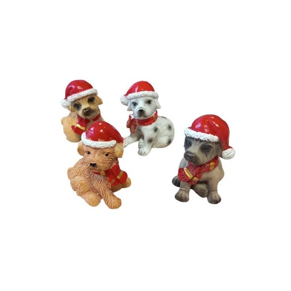 Figura kutya poly mikulássapis 15x5x3cm - 4féle S/4