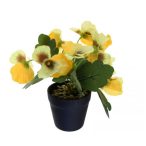 Árvácska csokor 19cm - Sárga (műanyag cserépben)