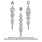 Karácsonyfadísz üveg 18cm - Irizáló 3féle