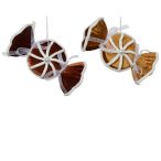 Fenyőfa dísz bonbon bársony 10x22x4cm - 2féle