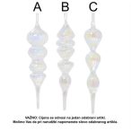 Karácsonyfadísz üveg 26cm - Irizáló 3féle