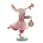 Nyúl trombitával órával poly 30,5cm