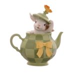 Nyúl teáskannában 17,2cm poly