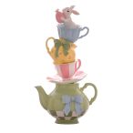 Nyúl teáskanna és csésze tetején 44,5cm