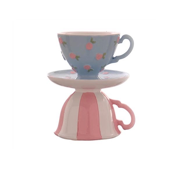Teáscsészék 11cm - Kék, rózsaszín