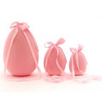 Tojás masnival flokkolt 15cm - Rózsaszín