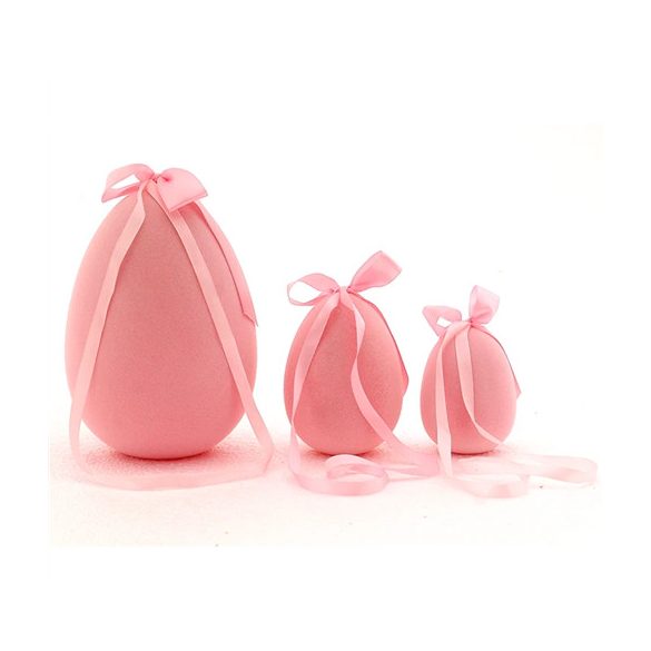 Tojás masnival flokkolt 15cm - Rózsaszín