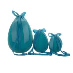 Tojás masnival flokkolt 12cm - Kék