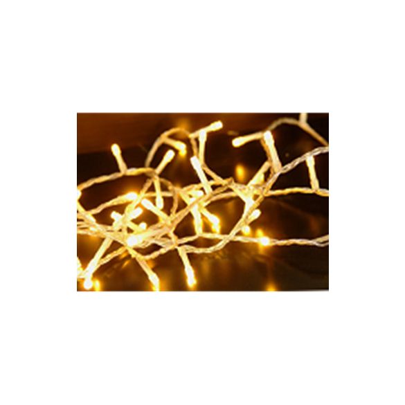 Fényfüzér 800LED-es 80M - Melegfehér (átlátszó vezetékes) + adapter