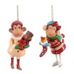 Majom karácsonyi ünnepi ruhában 12cm Poly - 2féle