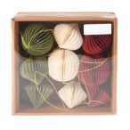 Karácsonyfadísz papír akasztható 6cm - 3színben S/9