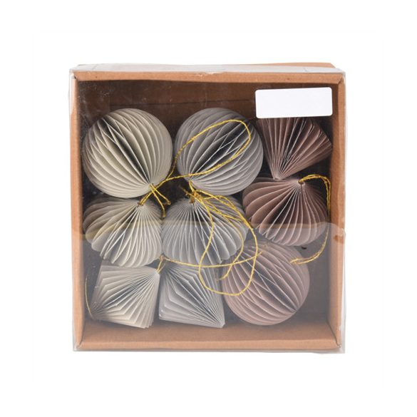 Karácsonyfadísz papír akasztható 6cm - 3színben S/9