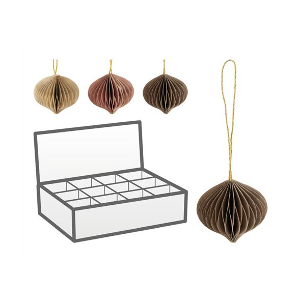 Karácsonyfadísz papír akasztható 6cm - 3 féle