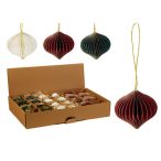 Karácsonyfadísz papír akasztható 6cm - 3 féle