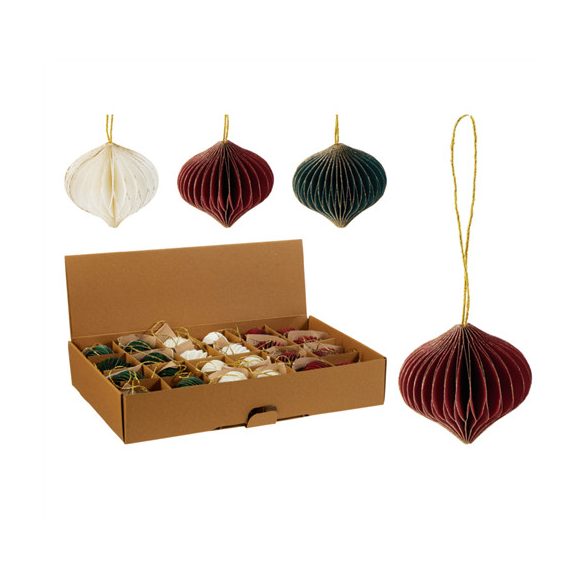 Karácsonyfadísz papír akasztható 6cm - 3 féle