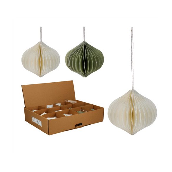 Karácsonyfadísz papír akasztható 8cm - 3 féle