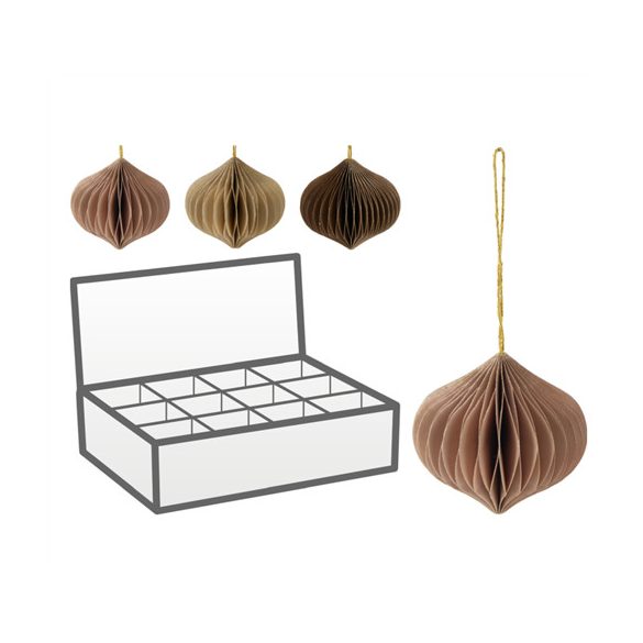 Karácsonyfadísz papír akasztható 8cm - 3 féle