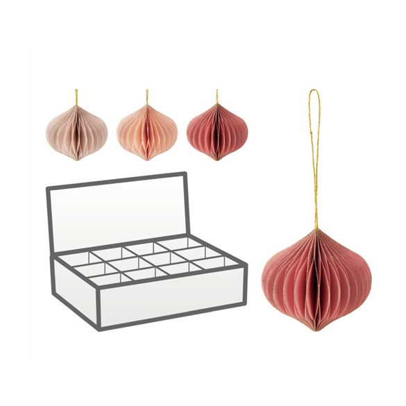 Karácsonyfadísz papír akasztható 8cm - 3 féle