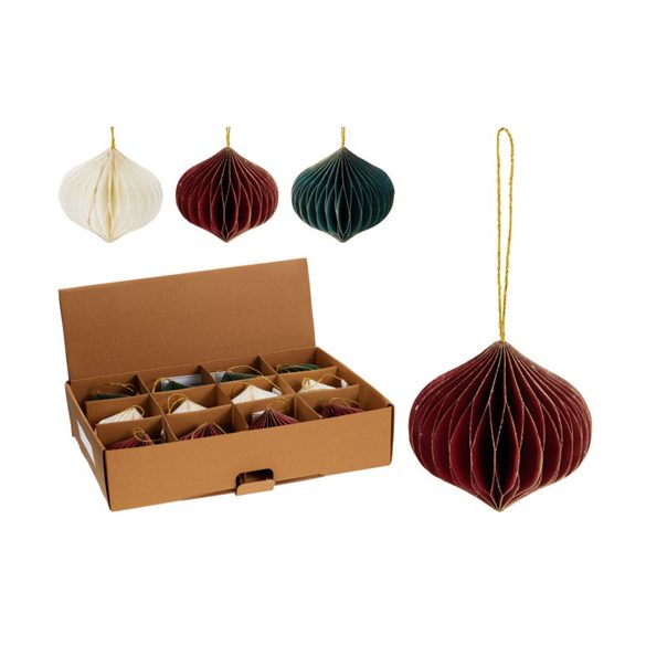 Karácsonyfadísz papír akasztható 8cm - 3 féle