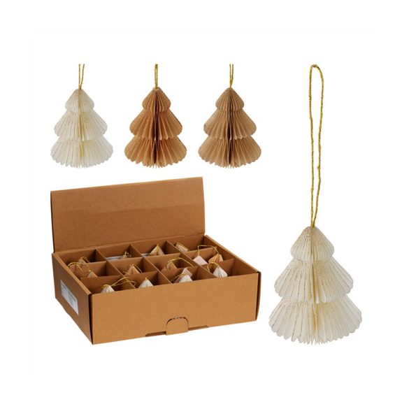 Karácsonyfadísz papír akasztható 8cm - 3 féle