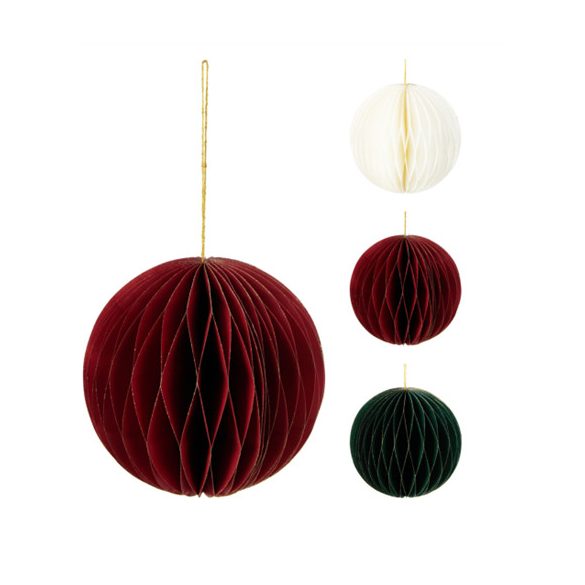 Karácsonyfadísz papír akasztható 15cm - 3 féle