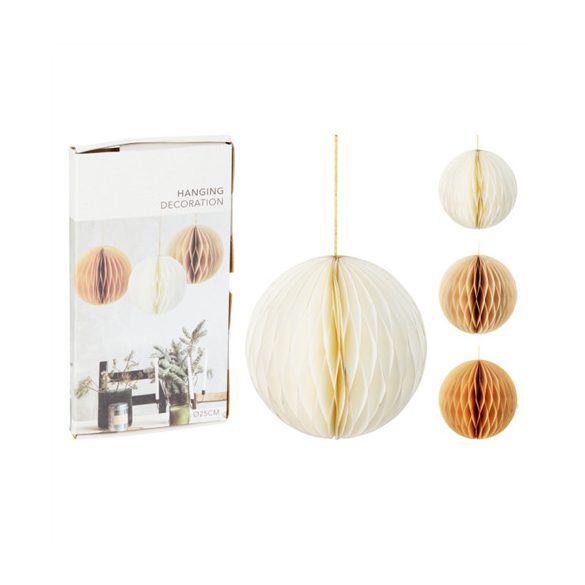 Karácsonyfadísz papír akasztható 25cm - 3 féle