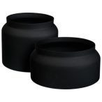 Kaspó fém 33x26,5cm, 42x21cm szett - Fekete S/2