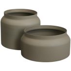 Kaspó fém 33x26,5cm, 42x21cm szett - Taupe S/2