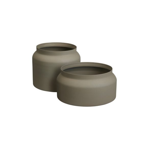 Kaspó fém 33x26,5cm, 42x21cm szett - Taupe S/2