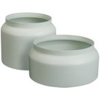 Kaspó fém 33x26,5cm, 42x21cm szett - Menta zöld S/2