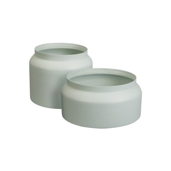 Kaspó fém 33x26,5cm, 42x21cm szett - Menta zöld S/2