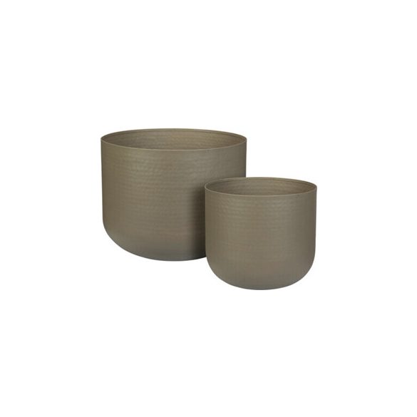 Kaspó fém 33x28cm, 41x33cm szett - Taupe S/2