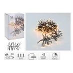   Fényfüzér cluster 768LED-es 5,6m+3m (fekete vezetékes) - Melegfehér extra (kül-és beltér)