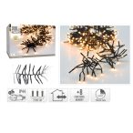   Fényfüzér cluster 3000LED-es 22m+3m (fekete vezetékes) - Melegfehér (kül-és beltér)