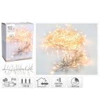   Fényfüzér cluster 1512LED-es 11m+3m (átlátszó vezeték) - Melegfehér (kül-és beltér)