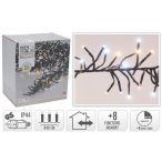   Fényfüzér cluster 1152LED-es 8,4m+3m (fekete vezeték) - Fehér/Melegfehér (kül-és beltér)