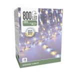   Fényfüzér 800LED-es 24m+3m (átlátszó vezeték) - Hideg/melg fehér váltó
