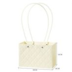   Virágtáska téglalap rombusz mintás 18x10x12 cm - Krém /db